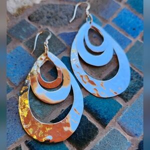 Sterling Silver Big Bold Hammered Ovals Earrings